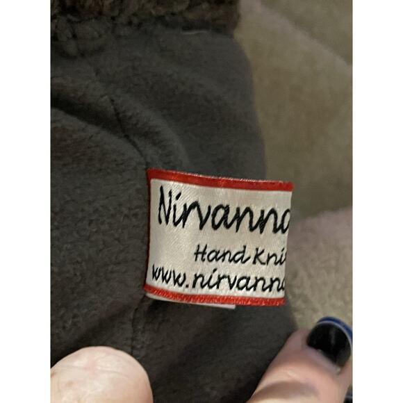 Nirvanna Designs HAT Cable Knit Brown Merino Wool Hand Knit Lined Woman’s - Picture 5 of 9